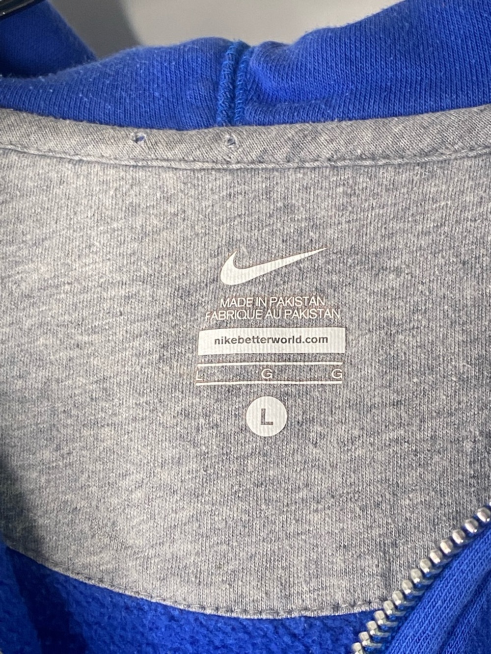 Nike Royal Blue Full-Zip Hoodie with Swoosh Women’s Size Large - 1419 - Picture 3 of 10